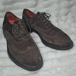 Santoni Suede Oxford Dress Shoes